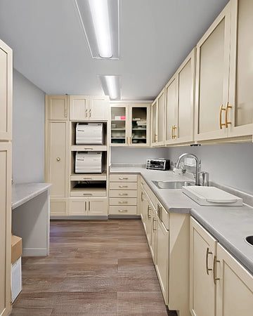 Contemporary Utility Room with Streamlined Storage and Workspace