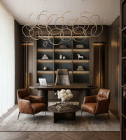 Luxurious Executive Office with Opulent Design and Artistic Detailing