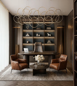 Luxurious Executive Office with Opulent Design and Artistic Detailing