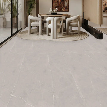 Soft grey base with elegant white vein patterns
