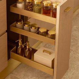 Compact Spice Drawer with Tiered Jar & Dispenser Display