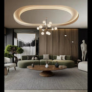 Premium Oval Gypsum False Ceiling Design for Elegant Living Rooms .