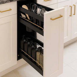 Pull-Out Utility Drawer with Organized Utensil & Bottle Storage