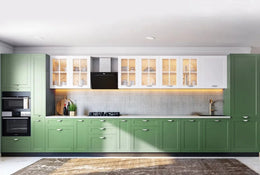 Colonial Straight-Line Kitchen in Tulsi Green & Frosty White