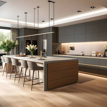 Signature Island Kitchen in Grey Stone & Corvi Mondo