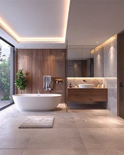 Premium  Bathroom with Freestanding Tub and Single Vanity