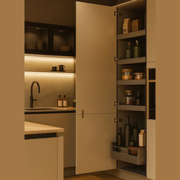 Modern Pantry Unit with Eco-Friendly Storage & Pull-Out Shelf