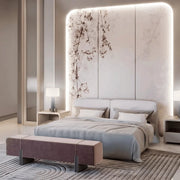 Elegant Kids Bedroom Design With Floral Accent Wall