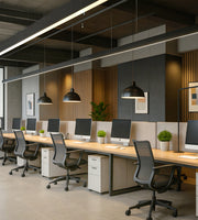 Sleek Executive Benching with Monochrome Modernism