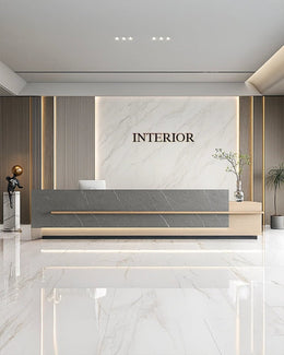 Modern Minimalist Reception with Soft Tones & Marble Accents
