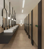 Urban Minimalist Washroom – Functional Elegance for Modern Offices