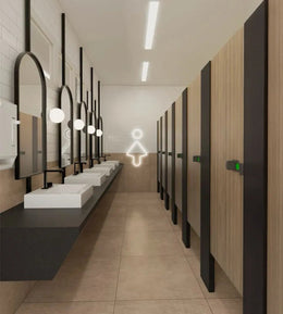 Urban Minimalist Washroom – Functional Elegance for Modern Offices
