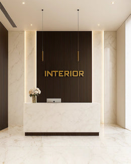 Elegant Reception with Marble Monolith & Gold Accents