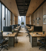 Linear Timber Workspace with Urban Warmth