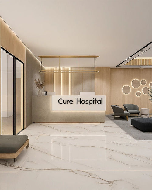 Luxury Minimalism – Hospital Reception Design