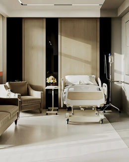 Executive Inpatient Hospital Room with Warm Earth Tones