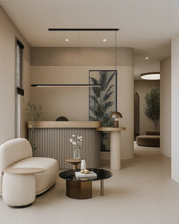 Scandinavian-Inspired Reception with Organic Textures & Soft Geometry
