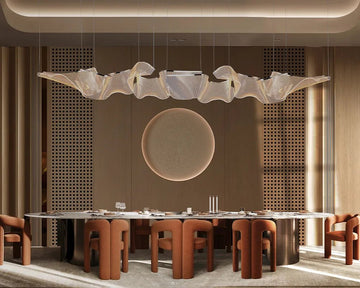 Modern Sculptural Dining Room with velvet chair and white marble top
