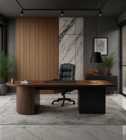 Sleek Minimalist Executive Office with Contemporary Elegance