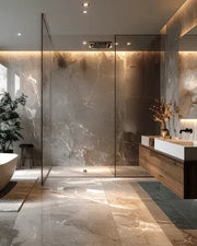Premium Bathroom with Freestanding Tub & Double Vanity