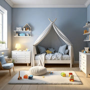 Whimsical Toddler Room with Tent-Style Bed & Pastel Play Vibes