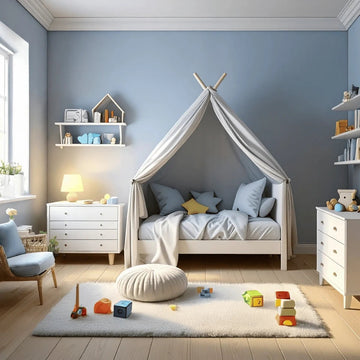 Whimsical Toddler Room with Tent-Style Bed & Pastel Play Vibes