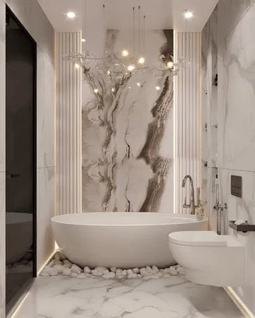 Premium Bathroom with Freestanding Tub & Modern Fixtures
