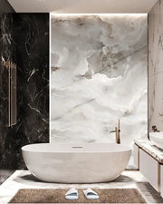 Contemporary Bathroom with Freestanding Tub and Elegant Vanity