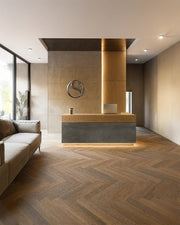 Warm Contemporary Corporate Reception Design