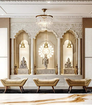 Luxurious Arched Mandir with Lord Ram Idols