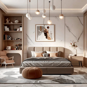 Chic Kids Room with Soft Neutrals & Artistic Touches
