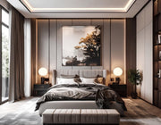 Contemporary Master Bedroom Design with Vertical Paneling