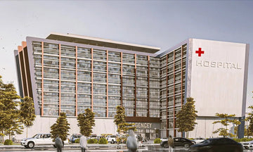 Contemporary High-Rise Hospital Design with Structural Glazing