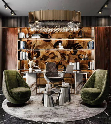 Bold modernism with art-driven elements and luxurious finishes