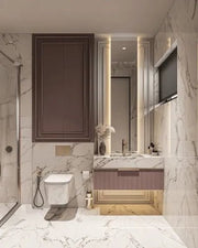 Exquisite Bathroom with Elegant Vanity & Modern Fixtures