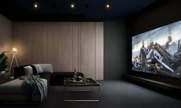 Contemporary Luxe Home Theatre with Lounge Style