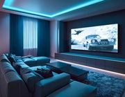Blue-Tone Home Theatre with Ambient  LED Elegance