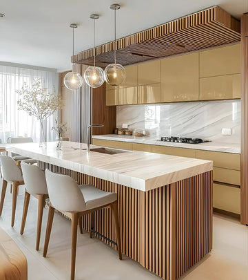 Contemporary Luxe Minimalist Island Kitchen