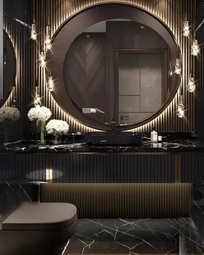 Luxurious Black & Bronze Modern Bathroom