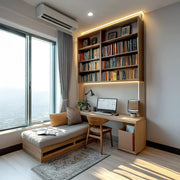 Modern Wooden Study Room with Cozy Window Seat