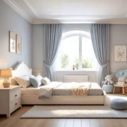 Classic Kids Bedroom Design With Soft Blue Tones & Cozy Decor