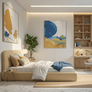 Contemporary Kids Bedroom Design With Built-in Study Seating