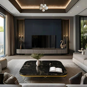 Modern Luxe Living Room with Dark Accents