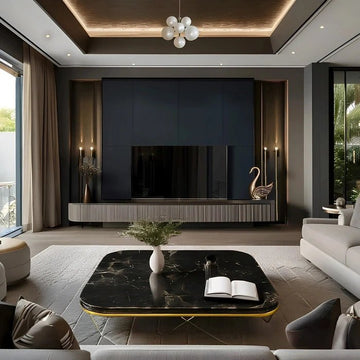 Modern Luxe Living Room with Dark Accents
