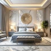 Luxurious Grey & Marble-Themed Kids Bedroom   with Gold Accents