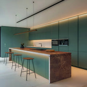 Minimal Contemporary Island Kitchen with Natural Stone Accents