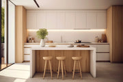 Scandinavian Island Kitchen in Arctic White & Natural Oak