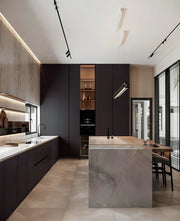 Premium Contemporary Island Kitchen-Smoked Maple Accents