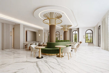 Elegant Modern Restaurant (Luxurious Green Banquette Seating)