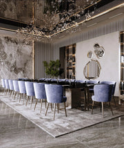 Premium Modern Living Room Design with Backlit Wall Panel and Statement Lighting